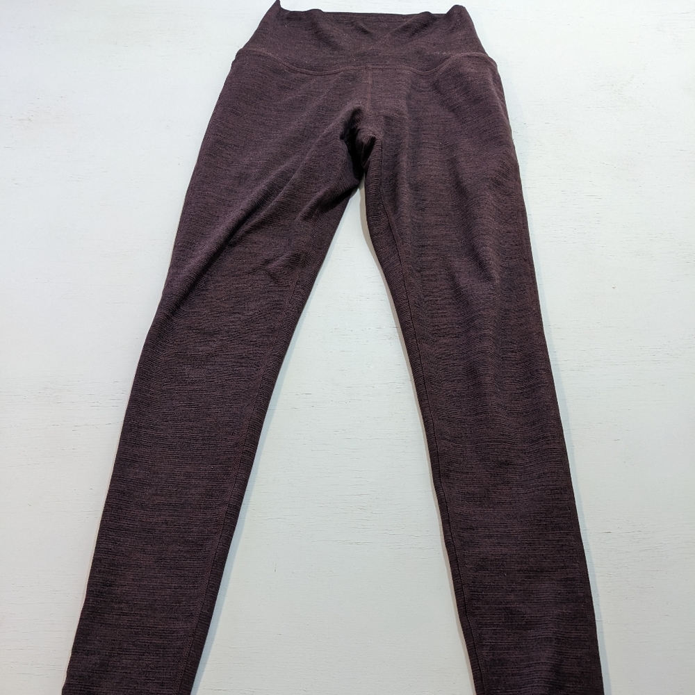 Manduka Leggings Womens S Red Heather Skinny Leg Yoga Pocket Workout Pants.